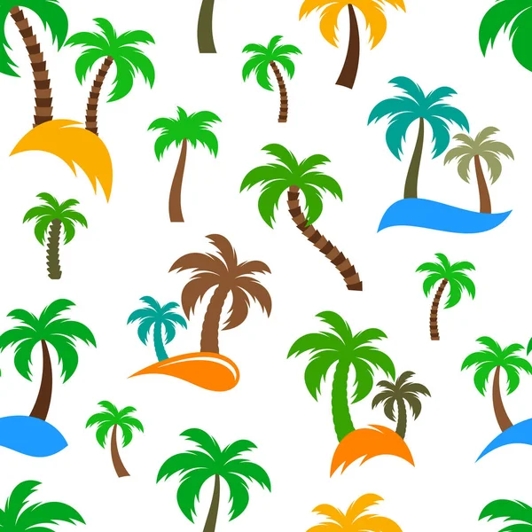 Vector palm trees seamless pattern — Stock Vector