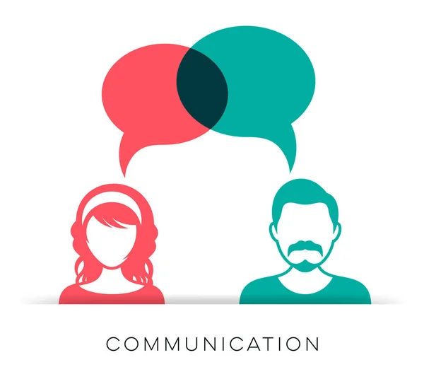 Erkek ve kadın iletişim simgesi — Stok Vektör