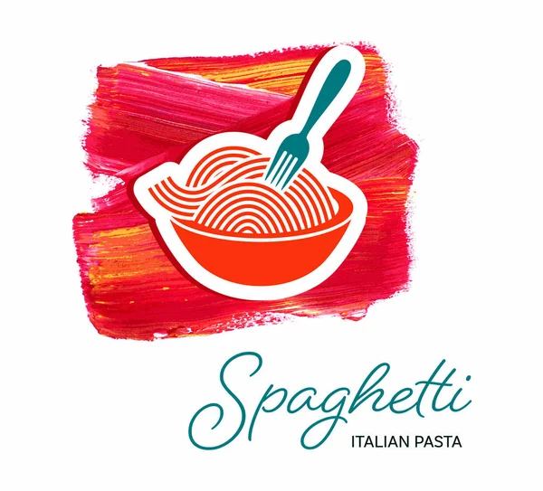 Spagetti tészta olasz kreatív design — Stock Vector