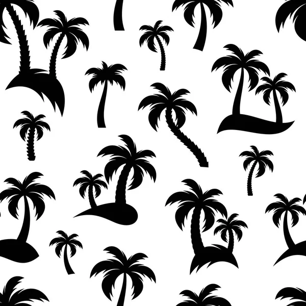 Black palm trees seamless pattern — Stock Vector