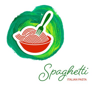 Vektör spagetti makarna yaratıcı tasarım