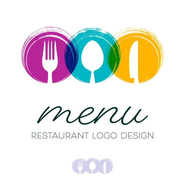 Abstract restaurant menu logo design — Stock Vector