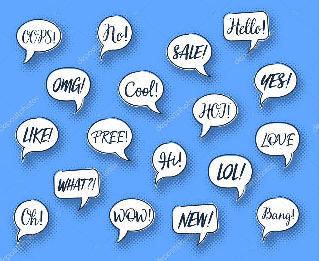 Vector comic speech chat bubbles