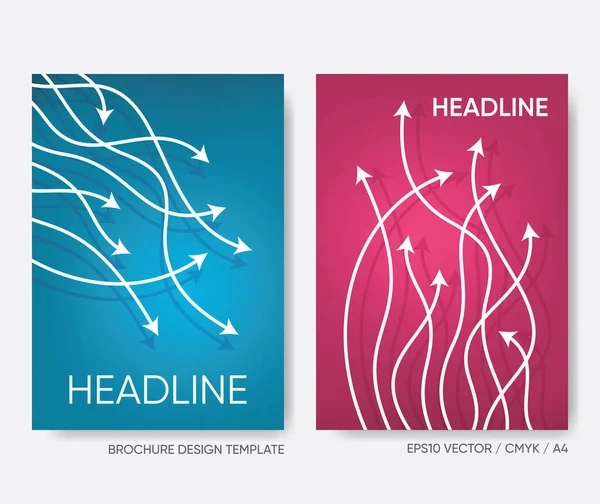 Plantilla de diseño de portada de folleto vectorial con flechas — Archivo Imágenes Vectoriales