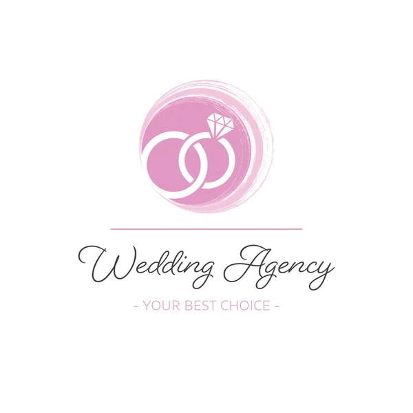 Kreativer Vektor Hochzeitsagentur Logo mit Ringen — Stockvektor