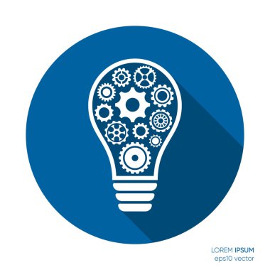 Vites tekerli vektör ampul simgesi