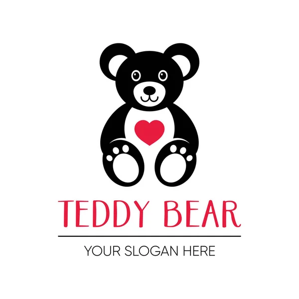 Vektor roztomilý medvídek logo design šablony — Stockový vektor