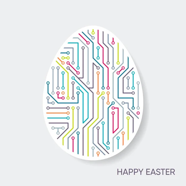 Mutlu Paskalya kartı devre şablonu — Stok Vektör