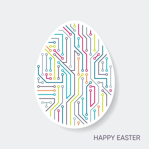 Patrón de placa de circuito de tarjeta de Pascua feliz vector — Vector de stock