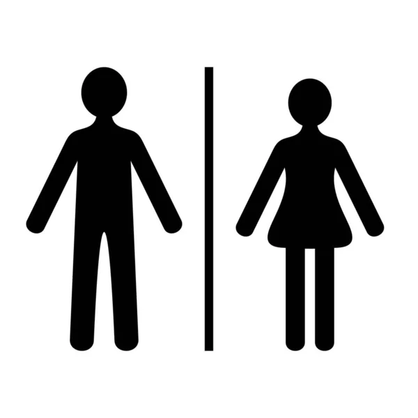 黑色矢量男性和女性简单图标 — 图库矢量图片