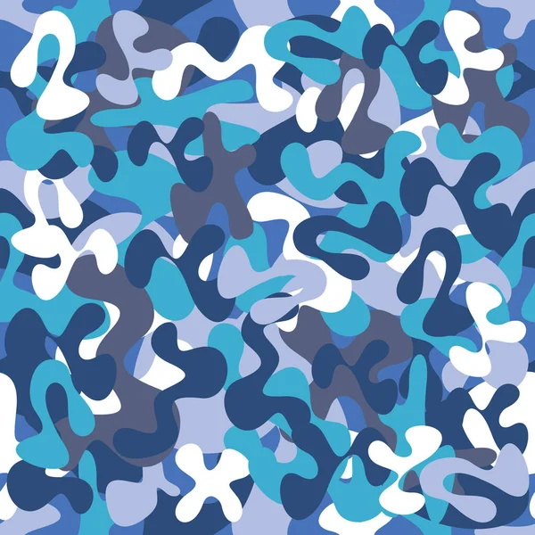 Patrón sin costura vector azul con formas orgánicas — Vector de stock