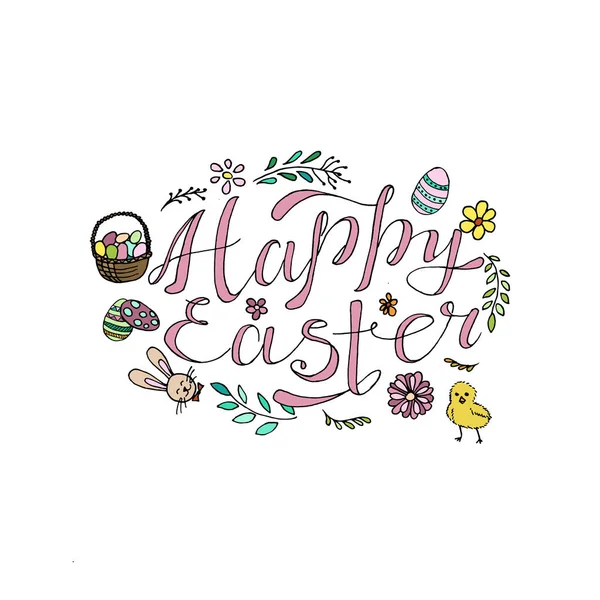 Mutlu Paskalya renkli harfler. Vektör illüstrasyonu EPS10