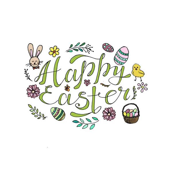 Mutlu Paskalya renkli harfler. Vektör illüstrasyonu EPS10