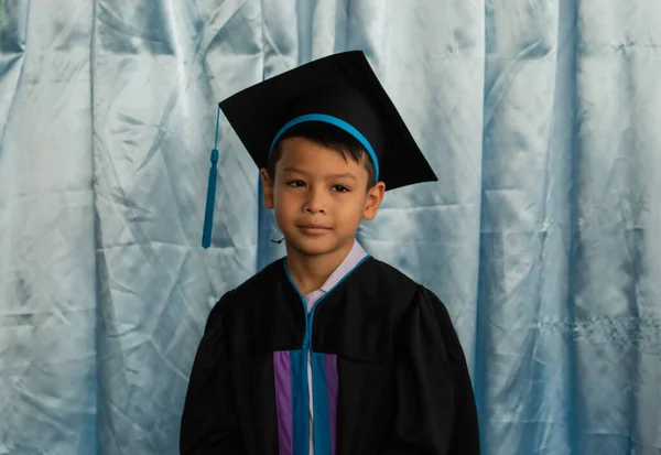 Boy Graduated Kindergarten Study First Advance Next Level — Stock Photo, Image