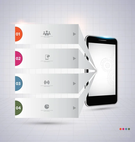 Infografik-Design mit Smartphone-Vektor — Stockvektor
