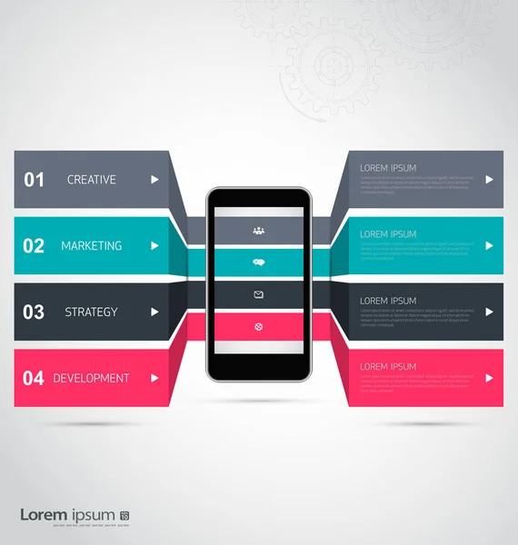 Diseño infográfico con vector de plantilla de teléfono inteligente — Archivo Imágenes Vectoriales