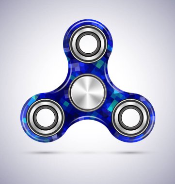Spinner mavi mozaik tasarımı ile metal illüstrasyon vektör
