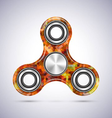 Spinner turuncu mozaik tasarımı ile metal illüstrasyon vektör