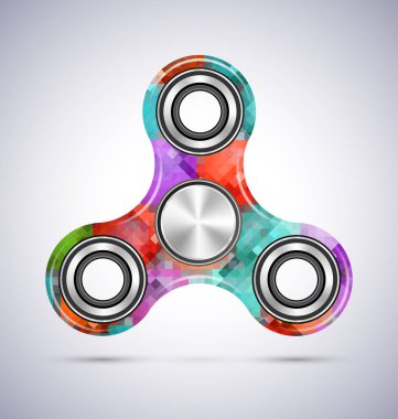 Spinner renkli mozaik tasarımı ile metal illüstrasyon vektör