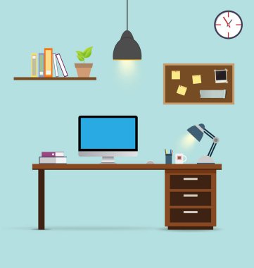 Çalışma alanı office plan vektör