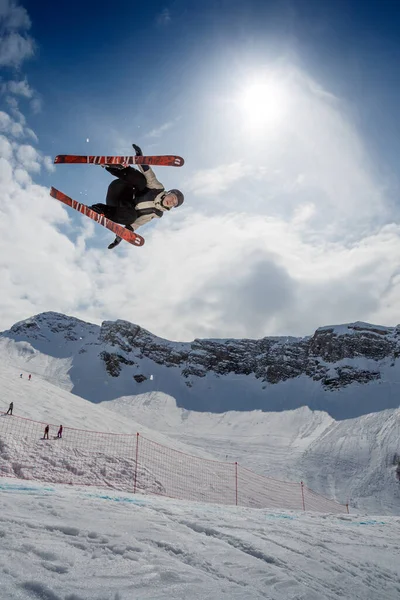 Sochi Krasnaya Estância Esqui Polyana Rússia Março 2020 Cavaleiro Esqui — Fotografia de Stock