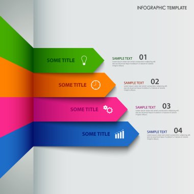 Info graphic with colorful striped indicators template clipart