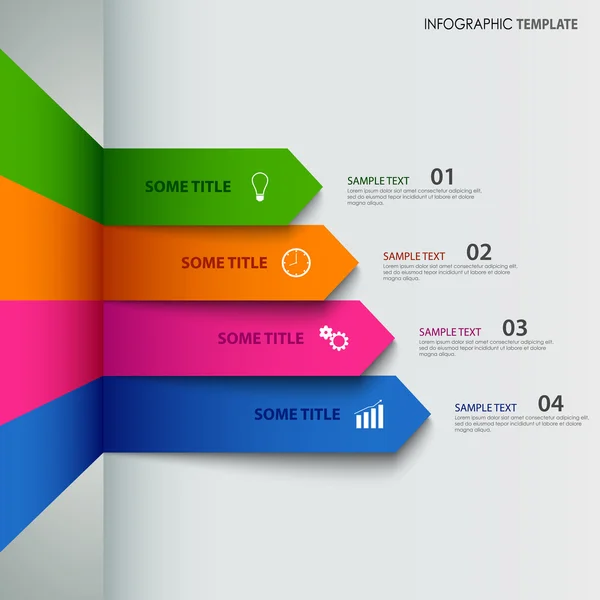 Information grafik med färgglada randiga indikatorer mall — Stock vektor