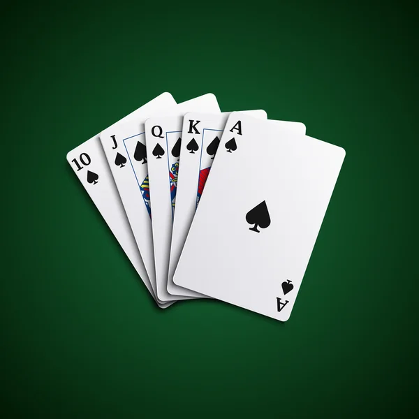 Poker Cards Flush Blätter Blatt — Stockvektor