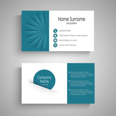 Soyut mavi ile kartvizit şablonu cepler