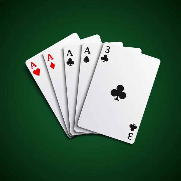Cartões de mão de poker quatro de um modelo de tipo — Vetor de Stock