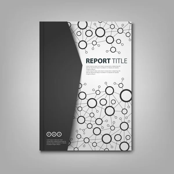 Brochures book or flyer with black white connection design — Stock Vector