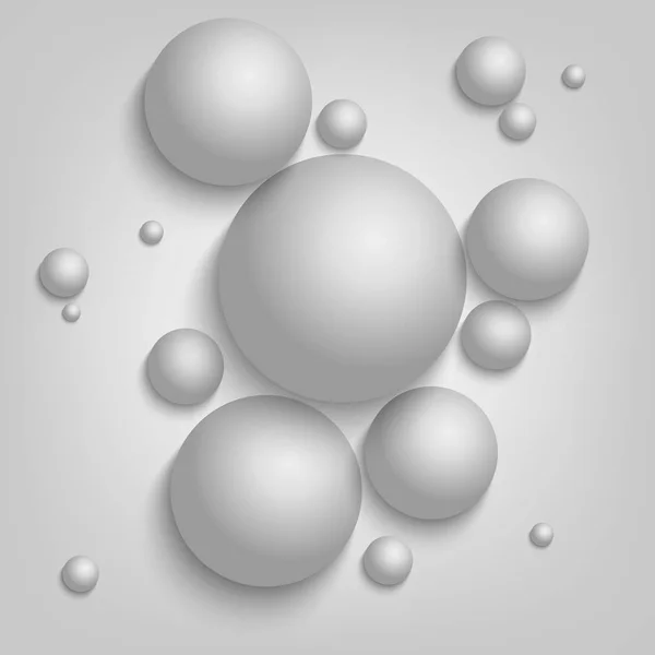 Fond abstrait avec modèle de boules grises — Image vectorielle