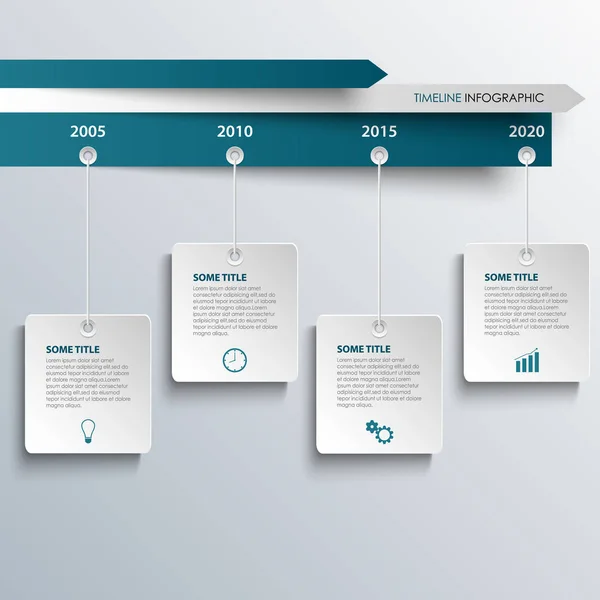 Beyaz mavi asma zaman satır bilgi grafiği şablon etiketleri