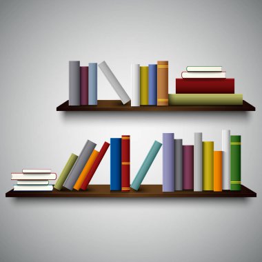 İki farklı kitaplar duvarlarla raflarda