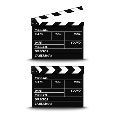 Beyaz arka plan üzerine açık ve kapalı film kapağı