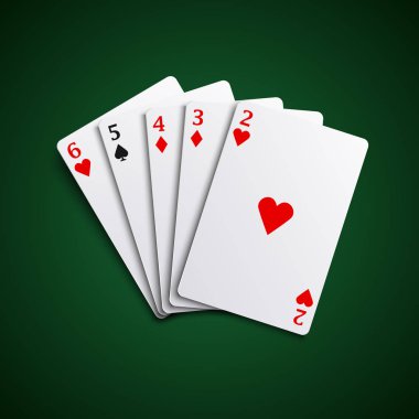 Poker el kartları düz birleştirme şablonu