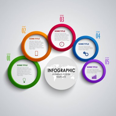 Bilgi grafik göstergeleri şablon renkli soyut