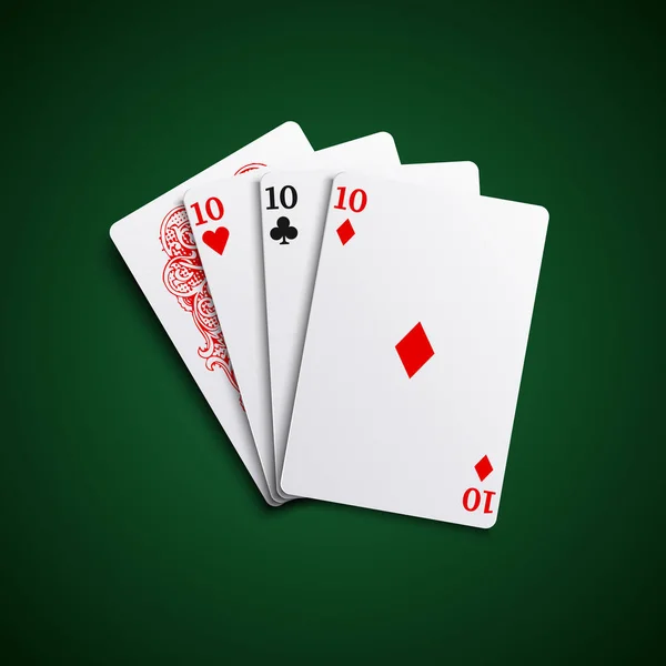 Cartões de mão de poker três de um modelo de combinação tipo — Vetor de Stock