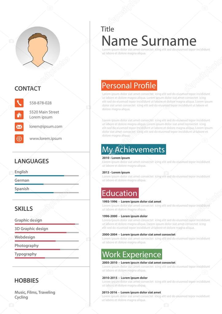 Professional white resume cv template
