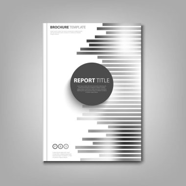 Broşürler kitap ya da soyut siyah beyaz şeritler ile el ilanı