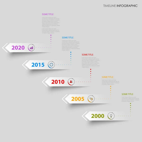 Informationsgrafik zur Zeitleiste mit Richtungspfeilen — Stockvektor