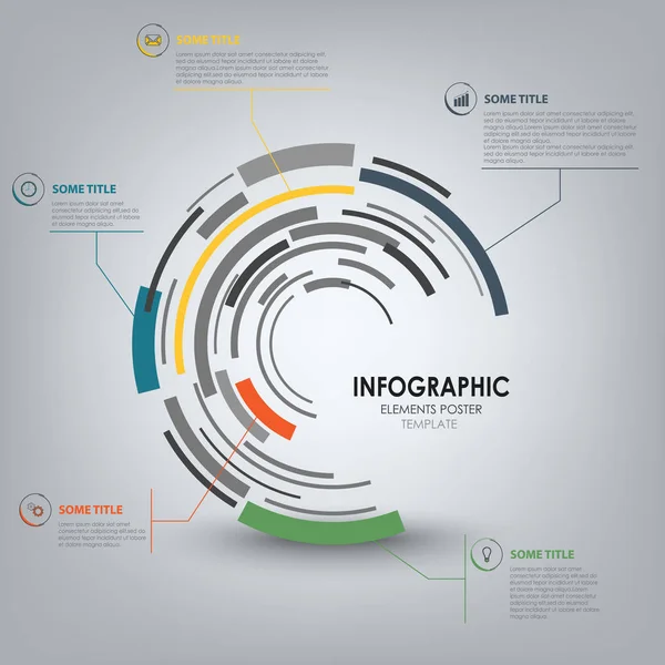 Infografik mit abstrakter technischer Design-Vorlage — Stockvektor