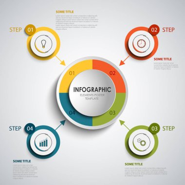 Yuvarlak renkli tasarım öğeleri ile bilgi grafiği