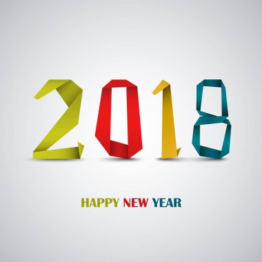 Yeni yıl kartı tasarım soyut renkli katlanmış kağıt ile