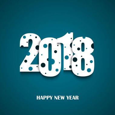 Yeni yıl kartı kesme numaraları ve mavi noktalar