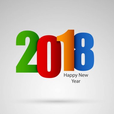 Yeni yıl renkli numaraları tasarım şablonu ile dilek