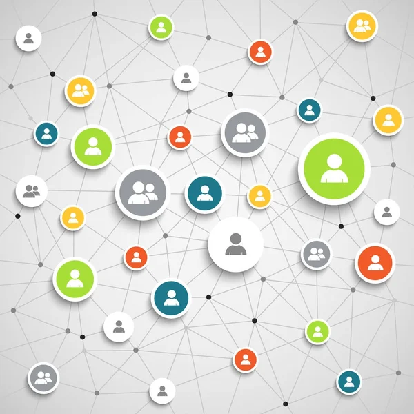 Ağ bağlantısı daireler renkli tasarımı ile soyut