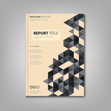 Broşürler kitap veya retro tarzı küçük üçgenler ile el ilanı