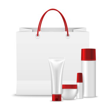 Kağıt alışveriş çantası kozmetik şablonu koleksiyonu ile