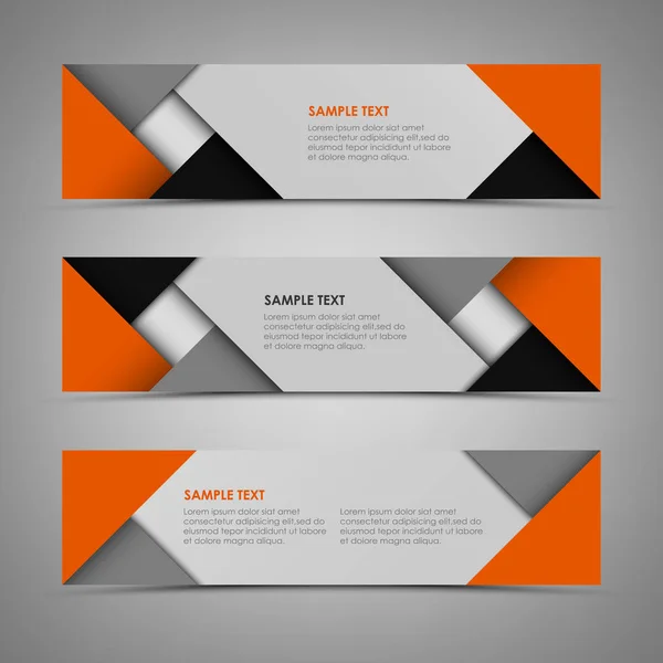 Abstrakte horizontale Banner mit orangefarbener Designvorlage — Stockvektor